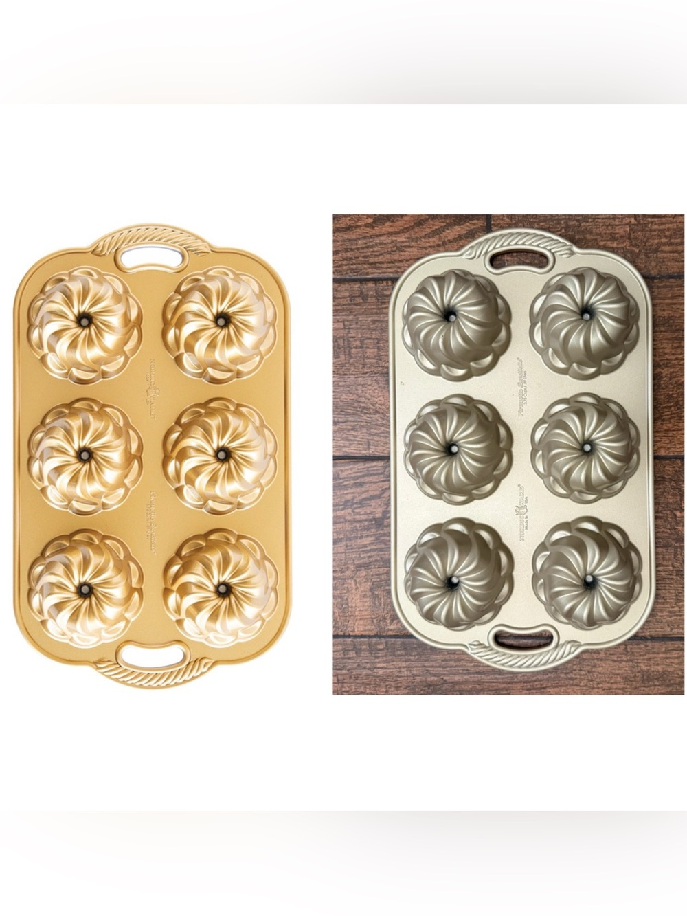Nordic Ware Pirouette 6 Cavity Bundtlette, 3.75 Cup Capacity